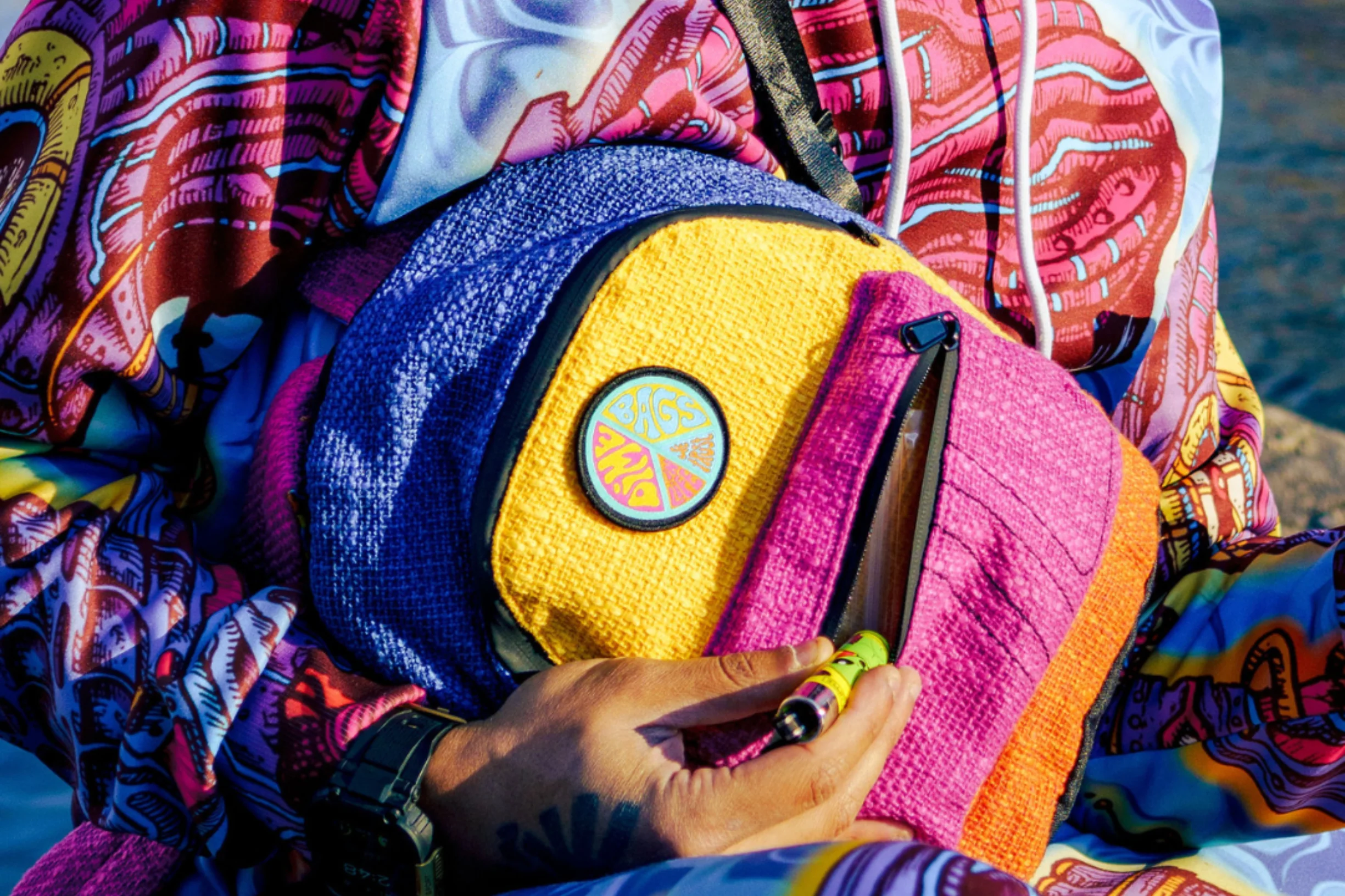 Hyperpop Reversible Mini Backpack + Bucket Hat Set - Grassroots Collab - Image 6